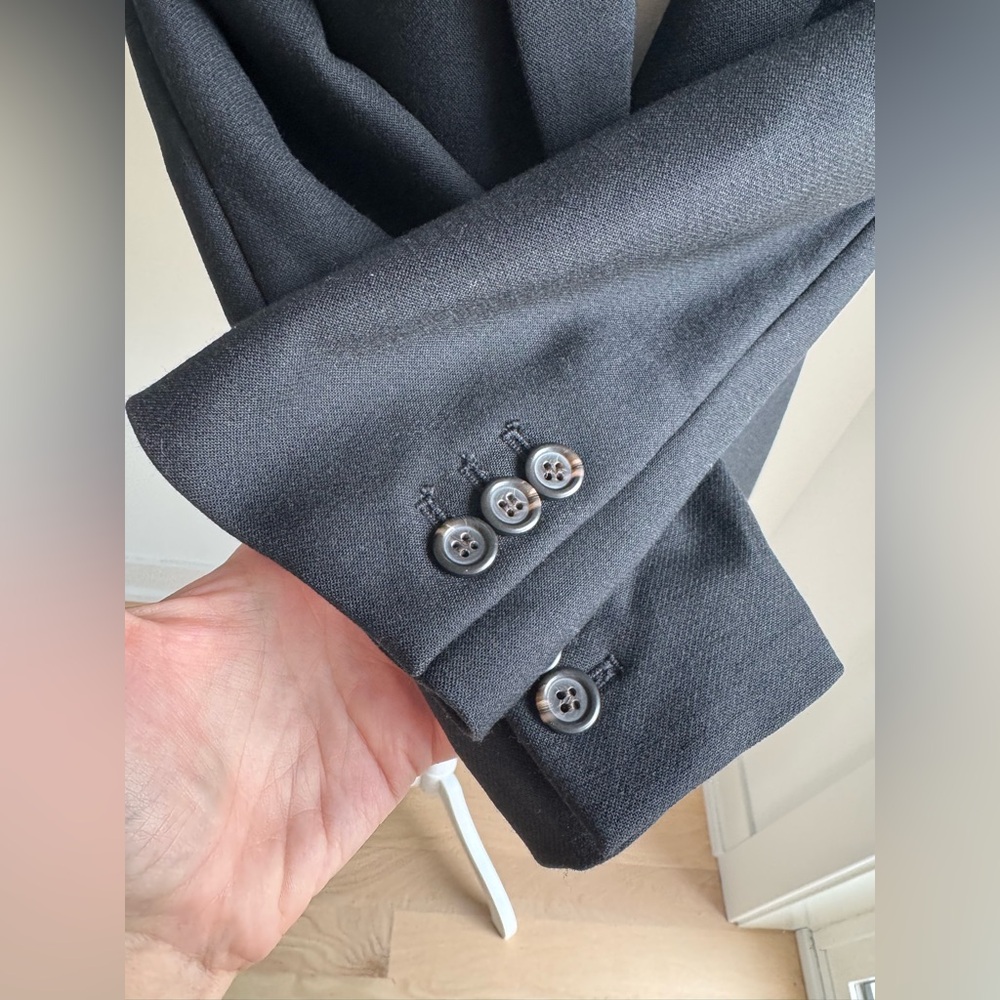 J Crew Parke Blazer Jacket Stretch Wool Blend Black G7726 Size 2 Minimalist - Picture 3 of 13